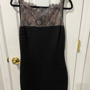 Calvin Klein Lace Illusion Top Ruched Dress Size 12